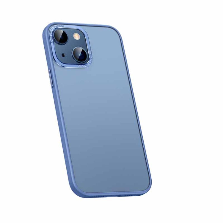 For iPhone 13 Metal Lens Skin Feel Frosted Phone Case