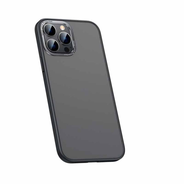 For iPhone 13 Pro Max Metal Lens Skin Feel Frosted Phone Case