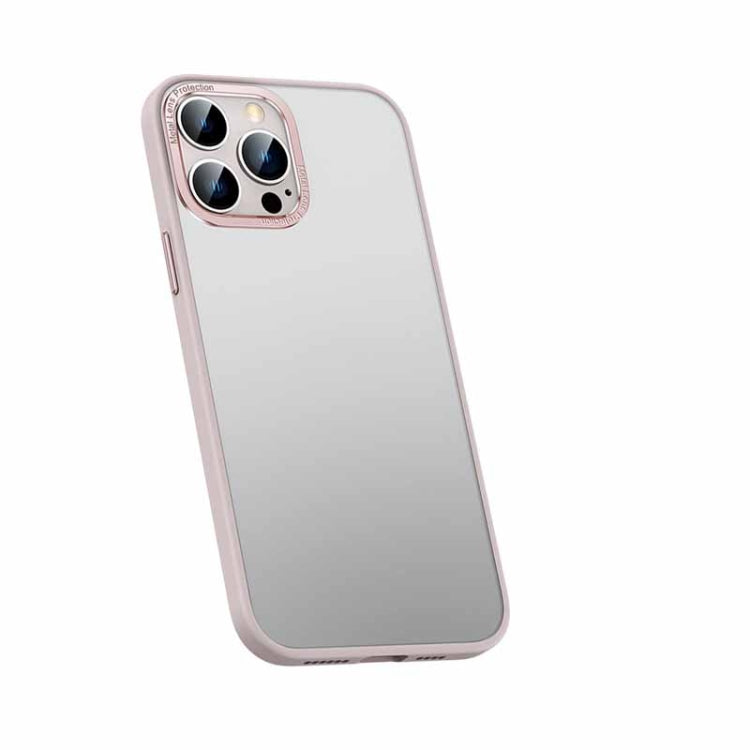 For iPhone 13 Pro Max Metal Lens Skin Feel Frosted Phone Case