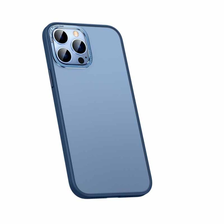 For iPhone 13 Pro Max Metal Lens Skin Feel Frosted Phone Case