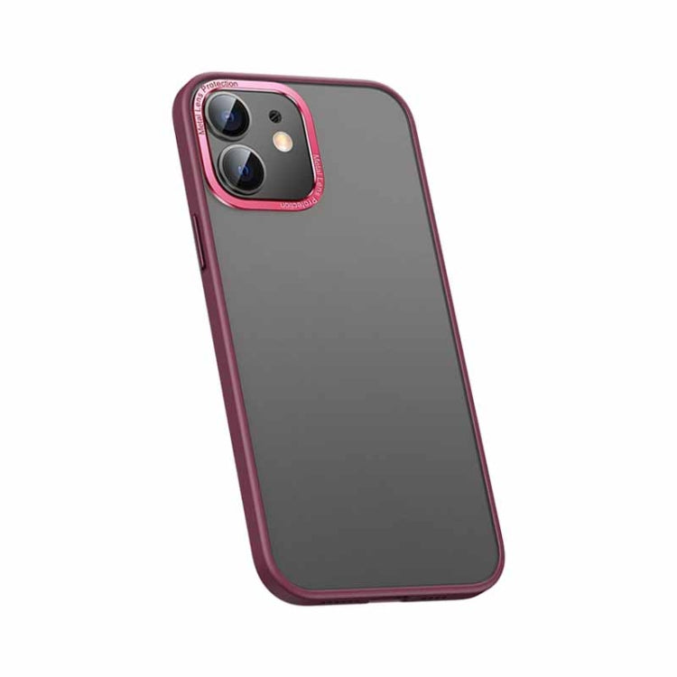 For iPhone 12 Metal Lens Skin Feel Frosted Phone Case