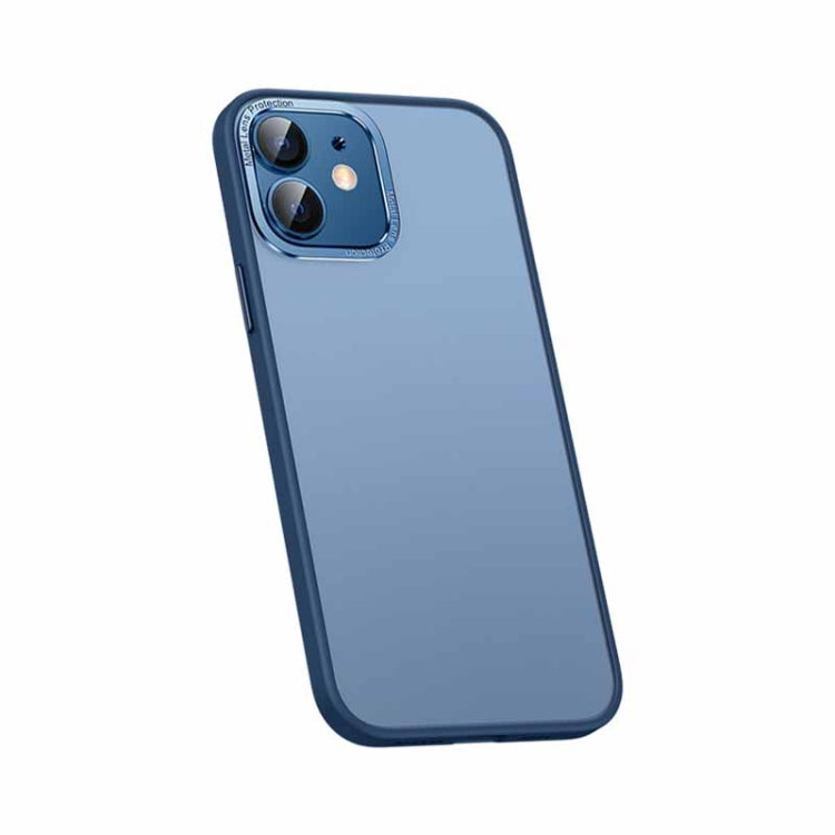 For iPhone 12 Metal Lens Skin Feel Frosted Phone Case