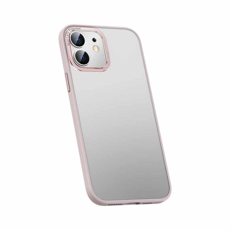 For iPhone 12 mini Metal Lens Skin Feel Frosted Phone Case