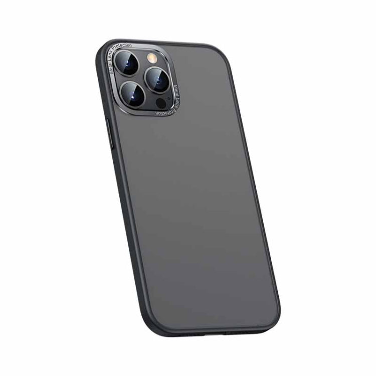 For iPhone 12 Pro Max Metal Lens Skin Feel Frosted Phone Case