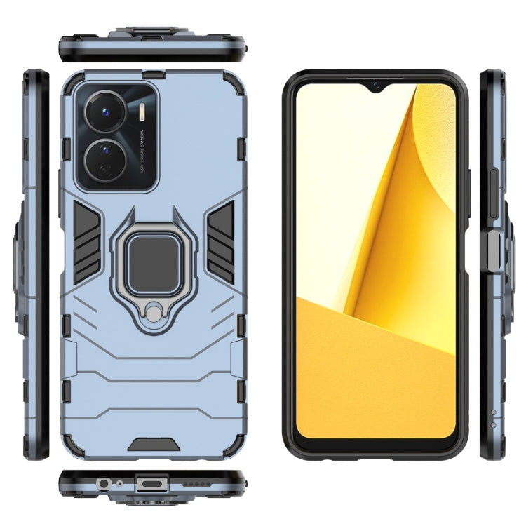 For vivo Y16 PC + TPU Shockproof Protective Phone Case with Magnetic Ring Holder