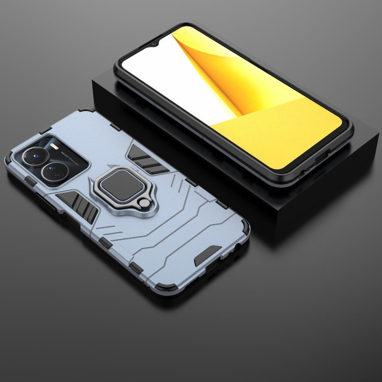 For vivo Y16 PC + TPU Shockproof Protective Phone Case with Magnetic Ring Holder