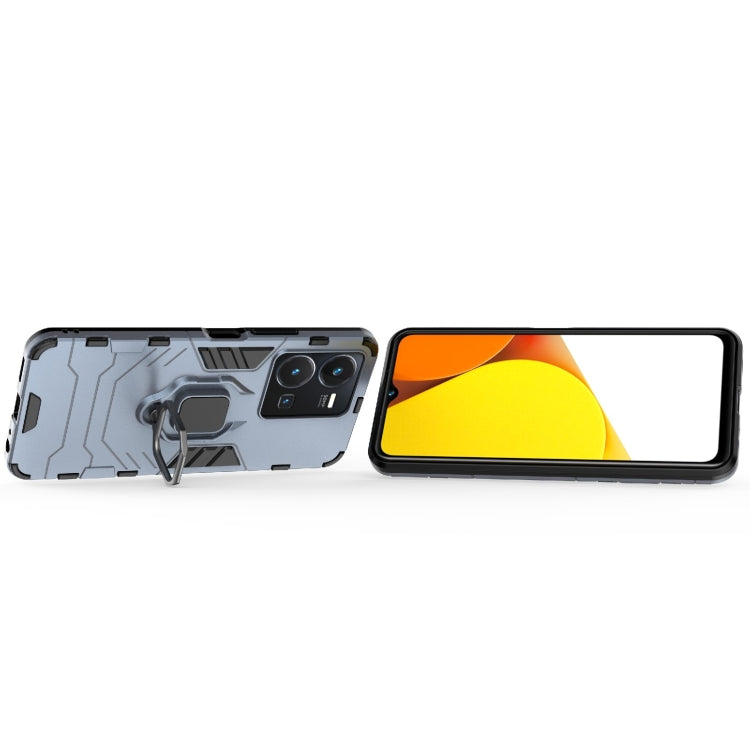 For vivo Y35 4G PC + TPU Shockproof Protective Phone Case with Magnetic Ring Holder