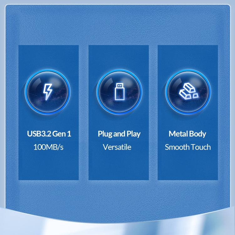 ORICO 128GB USB-A USB3.2 Gen1 USB Flash Drive, Read 260MB/s, Write 50MB/s (Silver)