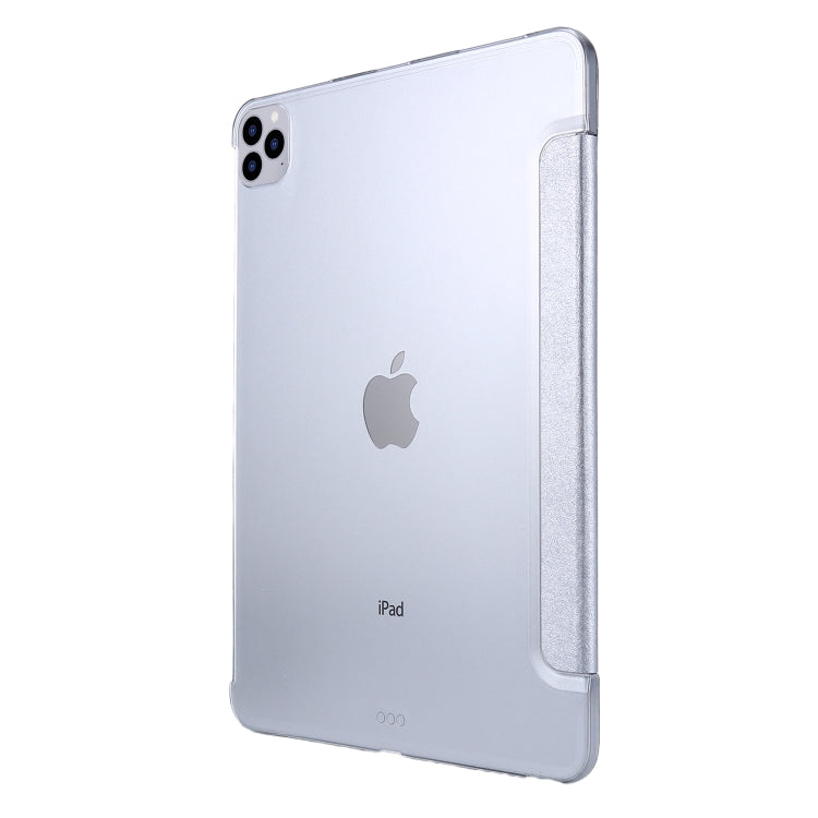 For iPad Pro 11(2020) TPU Silk Texture Three-fold Horizontal Flip Leather Tablet Case with Holder
