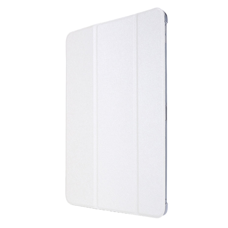 For iPad Pro 12.9 (2020) TPU Silk Texture Three-fold Horizontal Flip Leather Tablet Case with Holder