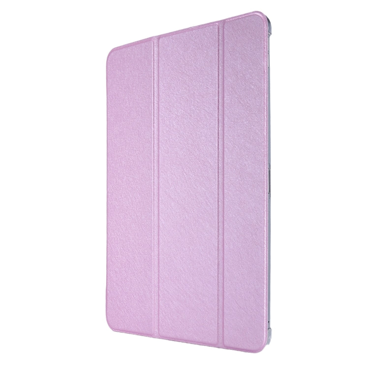 For iPad Pro 12.9 (2020) TPU Silk Texture Three-fold Horizontal Flip Leather Tablet Case with Holder