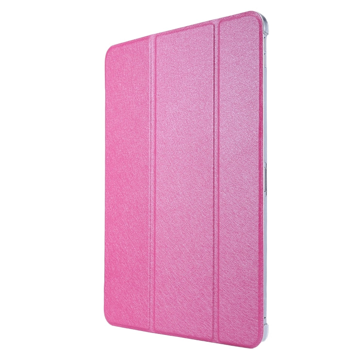 For iPad Pro 12.9 (2020) TPU Silk Texture Three-fold Horizontal Flip Leather Tablet Case with Holder