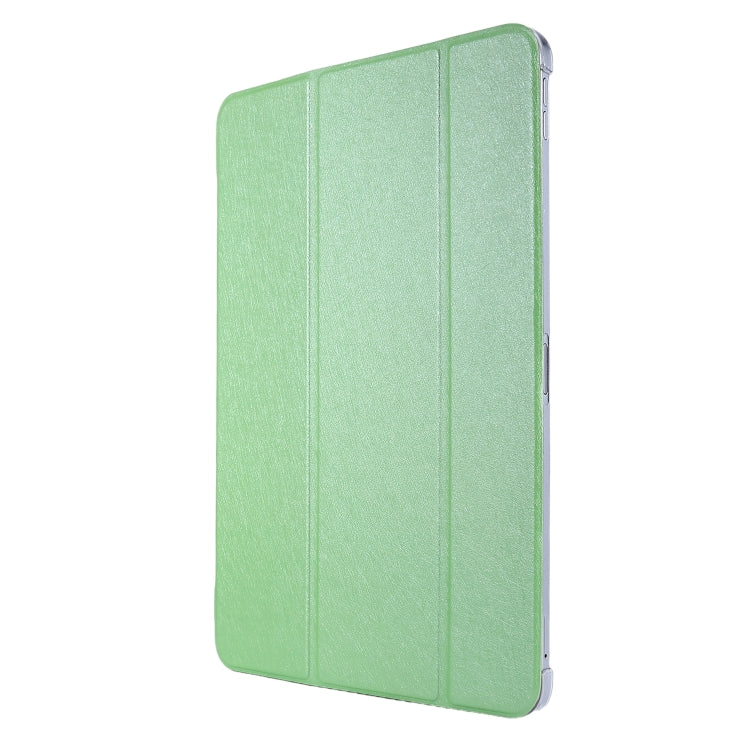 For iPad Pro 12.9 (2020) TPU Silk Texture Three-fold Horizontal Flip Leather Tablet Case with Holder
