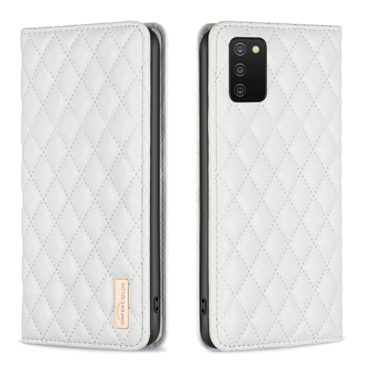 For Samsung Galaxy A03s / A02s Diamond Lattice Magnetic Leather Flip Phone Case