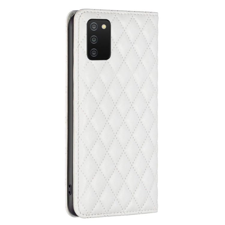 For Samsung Galaxy A03s / A02s Diamond Lattice Magnetic Leather Flip Phone Case