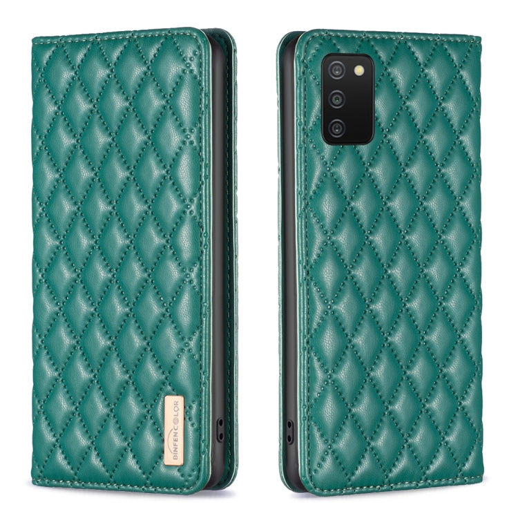 For Samsung Galaxy A03s / A02s Diamond Lattice Magnetic Leather Flip Phone Case