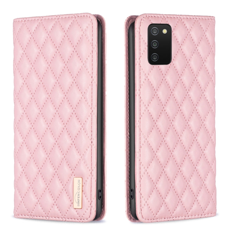 For Samsung Galaxy A03s / A02s Diamond Lattice Magnetic Leather Flip Phone Case