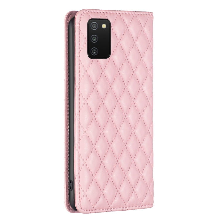 For Samsung Galaxy A03s / A02s Diamond Lattice Magnetic Leather Flip Phone Case