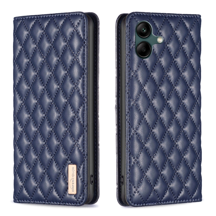 For Samsung Galaxy A04 4G Diamond Lattice Magnetic Leather Flip Phone Case