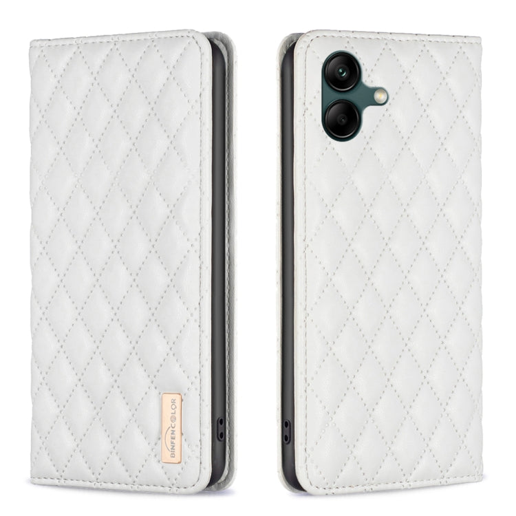 For Samsung Galaxy A04 4G Diamond Lattice Magnetic Leather Flip Phone Case