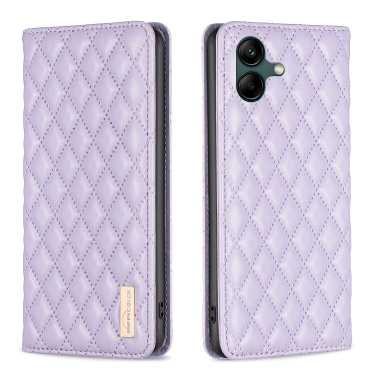 For Samsung Galaxy A04 4G Diamond Lattice Magnetic Leather Flip Phone Case