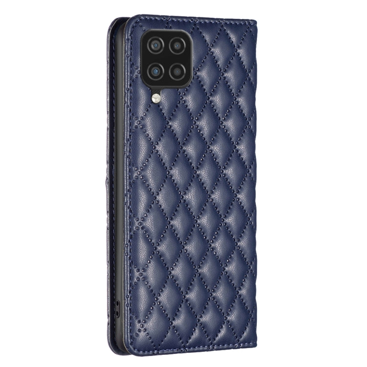 For Samsung Galaxy A12 Diamond Lattice Magnetic Leather Flip Phone Case