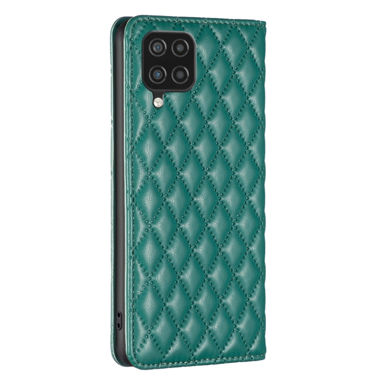 For Samsung Galaxy A12 Diamond Lattice Magnetic Leather Flip Phone Case