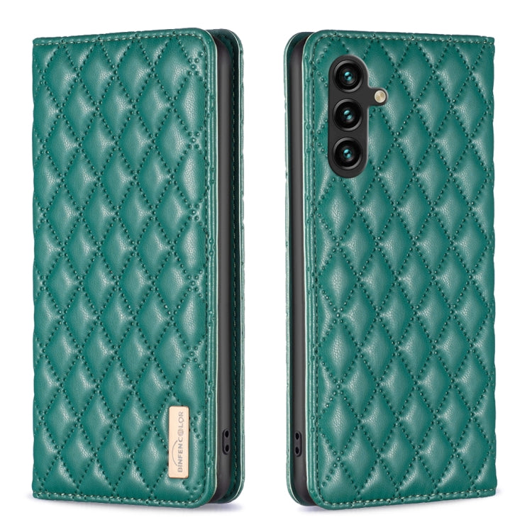 For Samsung Galaxy A14 5G Diamond Lattice Magnetic Leather Flip Phone Case