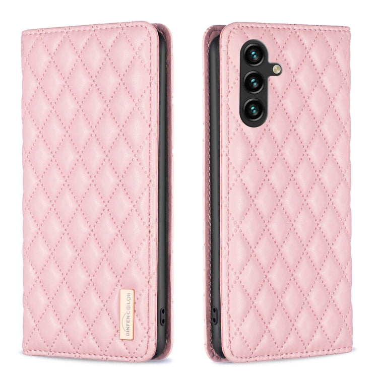 For Samsung Galaxy A14 5G Diamond Lattice Magnetic Leather Flip Phone Case