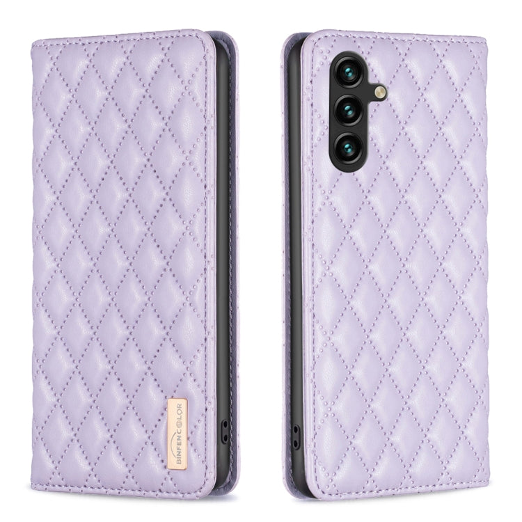 For Samsung Galaxy A14 5G Diamond Lattice Magnetic Leather Flip Phone Case