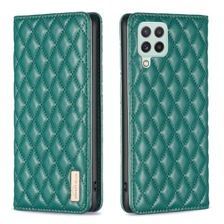 For Samsung Galaxy A22 4G Diamond Lattice Magnetic Leather Flip Phone Case