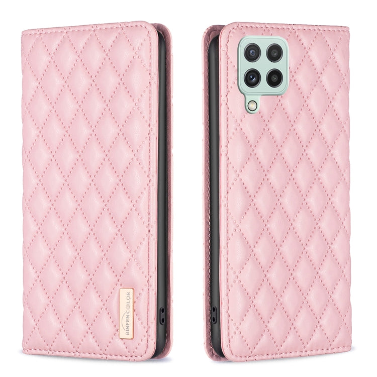 For Samsung Galaxy A22 4G Diamond Lattice Magnetic Leather Flip Phone Case
