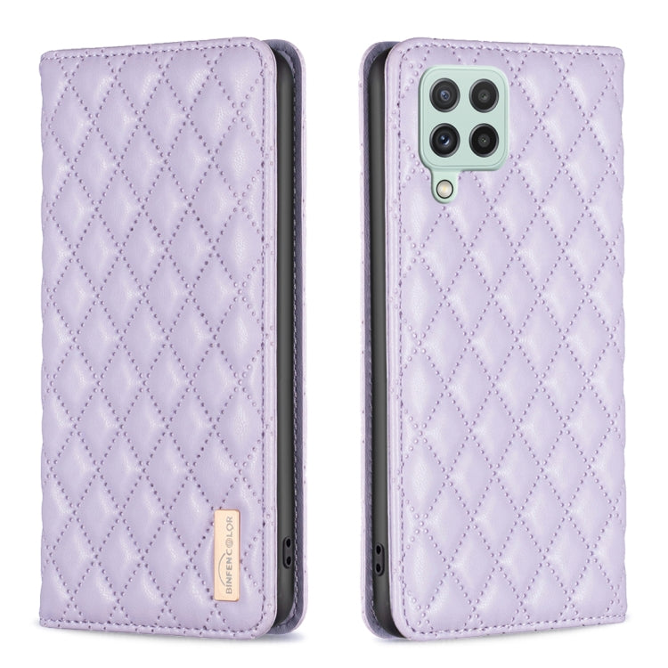 For Samsung Galaxy A22 4G Diamond Lattice Magnetic Leather Flip Phone Case