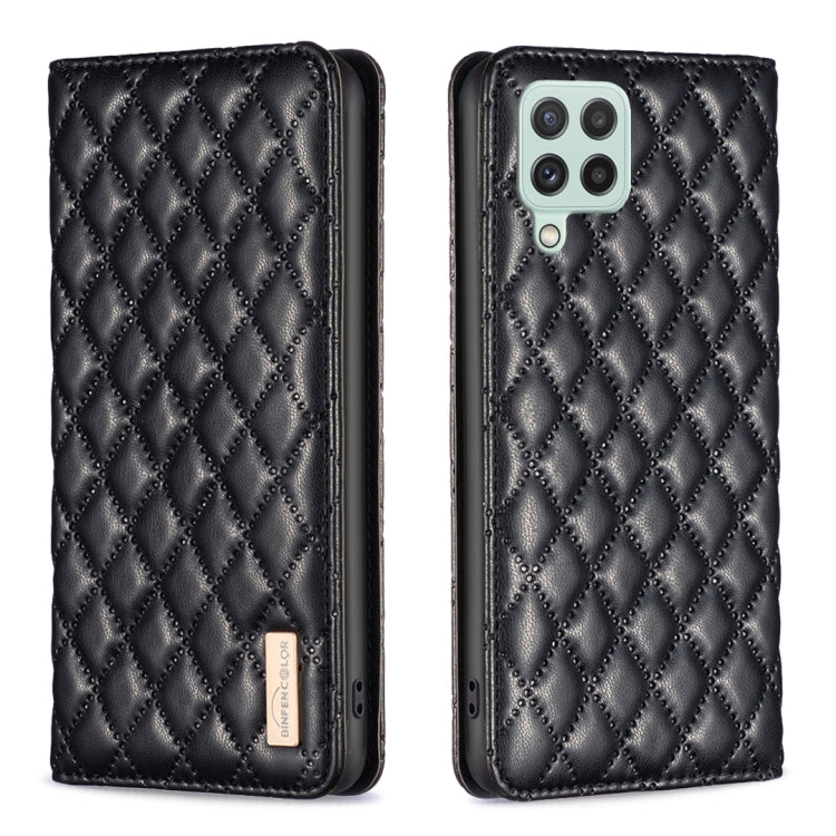 For Samsung Galaxy A22 4G Diamond Lattice Magnetic Leather Flip Phone Case