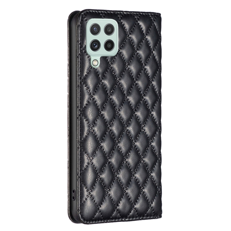 For Samsung Galaxy A22 4G Diamond Lattice Magnetic Leather Flip Phone Case