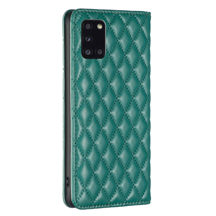 For Samsung Galaxy A31 Diamond Lattice Magnetic Leather Flip Phone Case