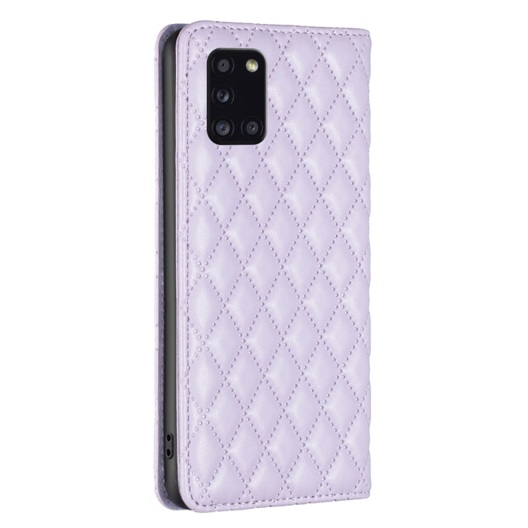 For Samsung Galaxy A31 Diamond Lattice Magnetic Leather Flip Phone Case