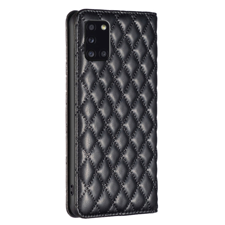 For Samsung Galaxy A31 Diamond Lattice Magnetic Leather Flip Phone Case