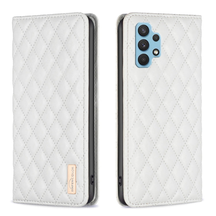 For Samsung Galaxy A32 4G Diamond Lattice Magnetic Leather Flip Phone Case