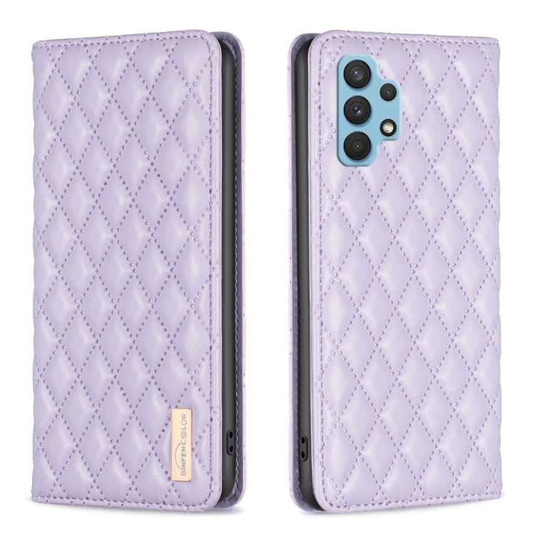 For Samsung Galaxy A32 4G Diamond Lattice Magnetic Leather Flip Phone Case