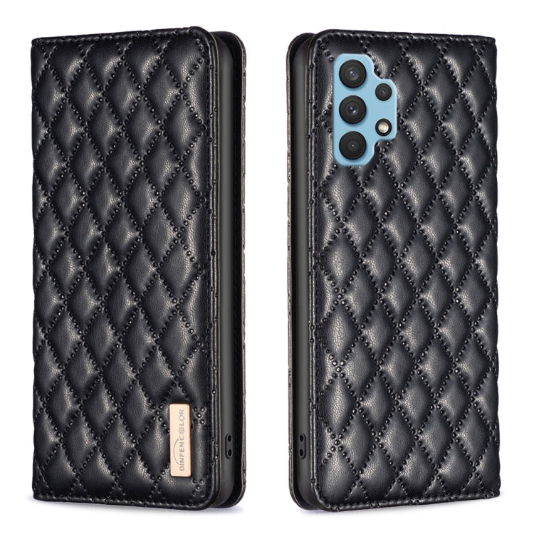 For Samsung Galaxy A32 4G Diamond Lattice Magnetic Leather Flip Phone Case