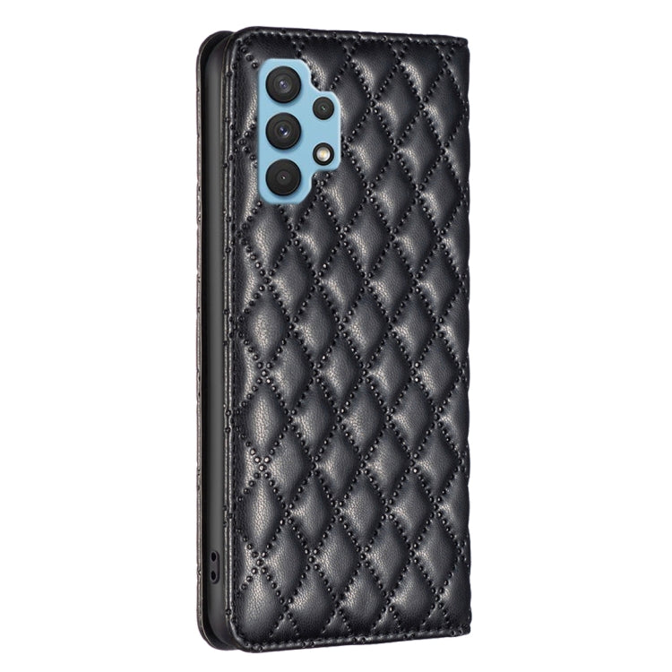 For Samsung Galaxy A32 4G Diamond Lattice Magnetic Leather Flip Phone Case
