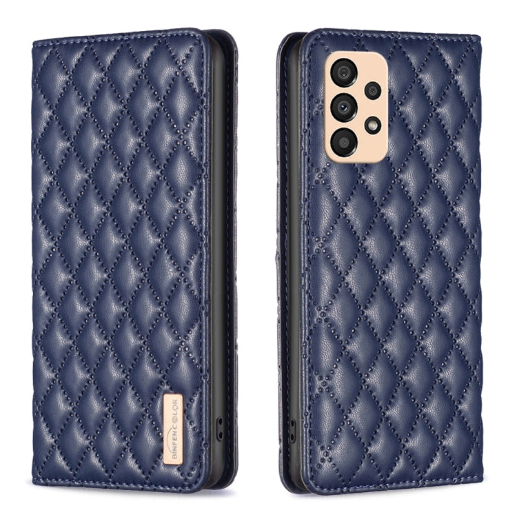 For Samsung Galaxy A33 Diamond Lattice Magnetic Leather Flip Phone Case