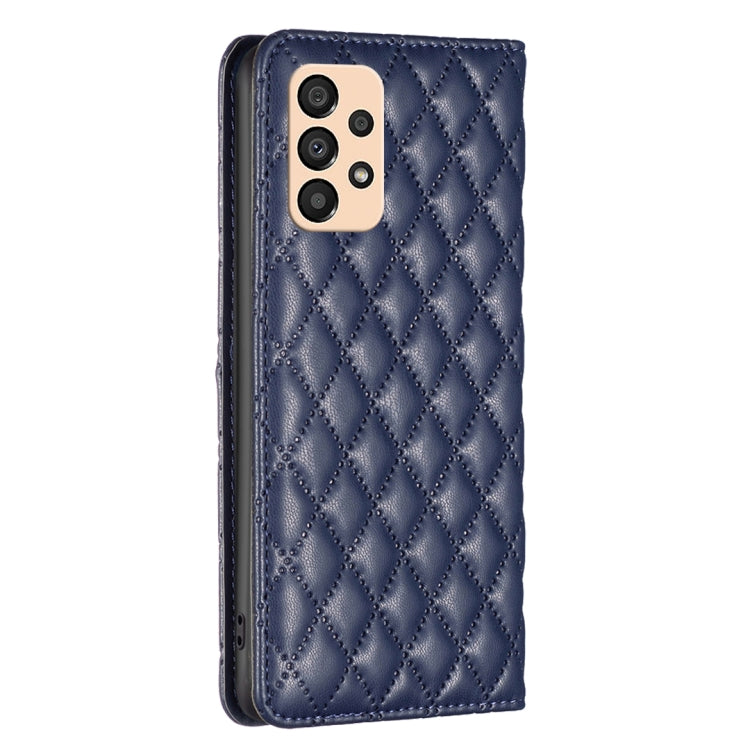 For Samsung Galaxy A33 Diamond Lattice Magnetic Leather Flip Phone Case