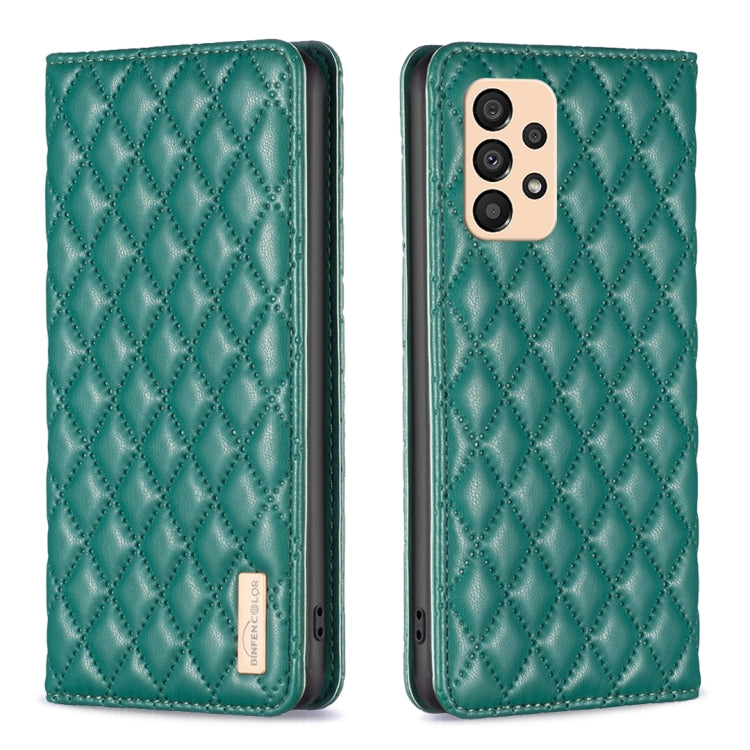 For Samsung Galaxy A33 Diamond Lattice Magnetic Leather Flip Phone Case