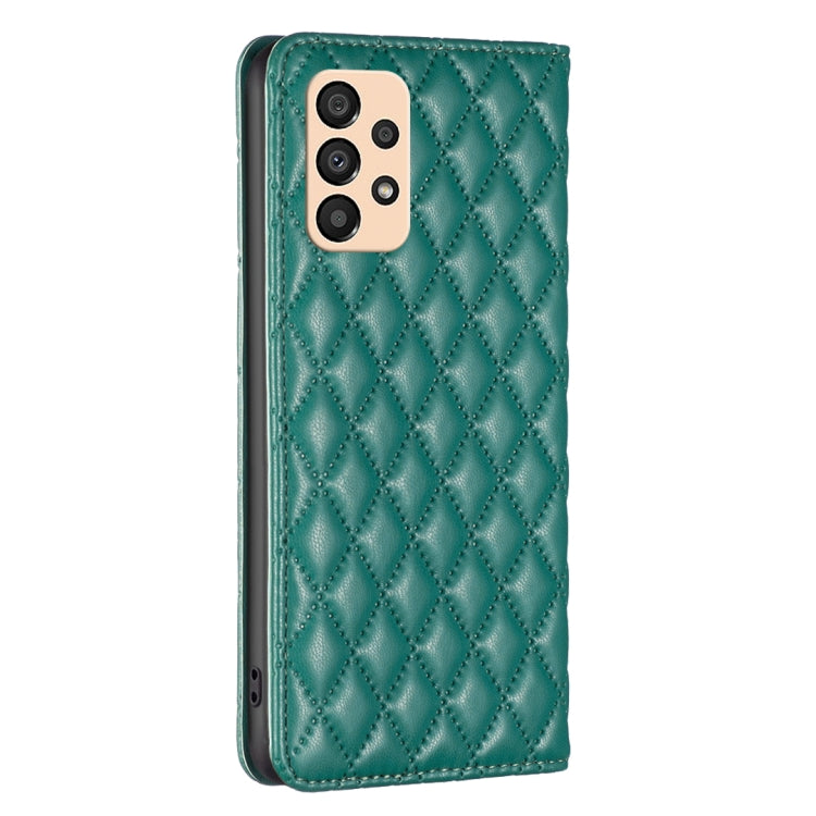 For Samsung Galaxy A33 Diamond Lattice Magnetic Leather Flip Phone Case
