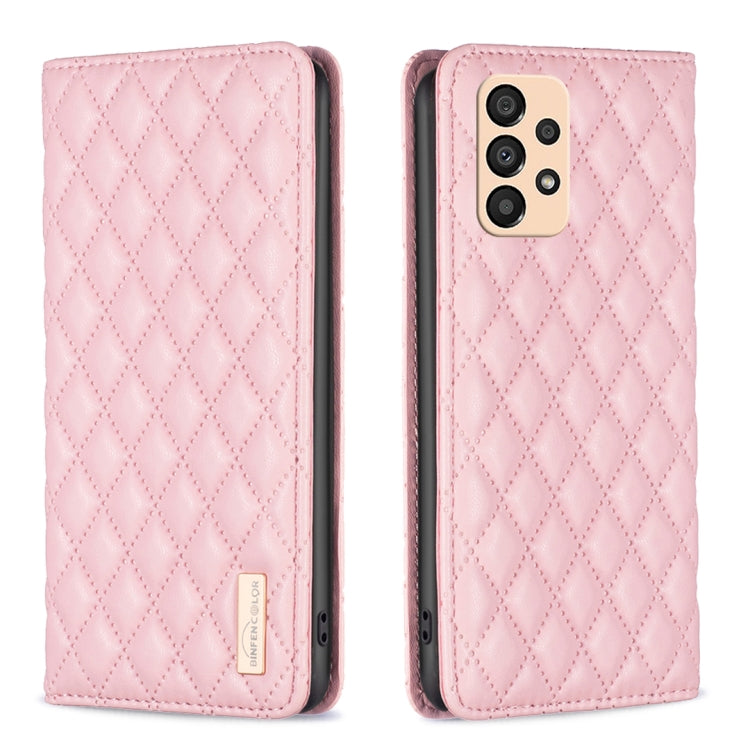 For Samsung Galaxy A33 Diamond Lattice Magnetic Leather Flip Phone Case