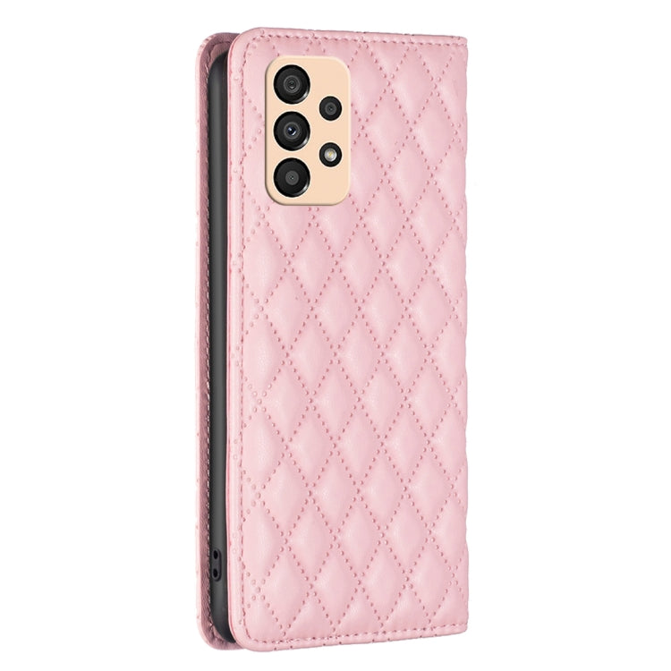 For Samsung Galaxy A33 Diamond Lattice Magnetic Leather Flip Phone Case