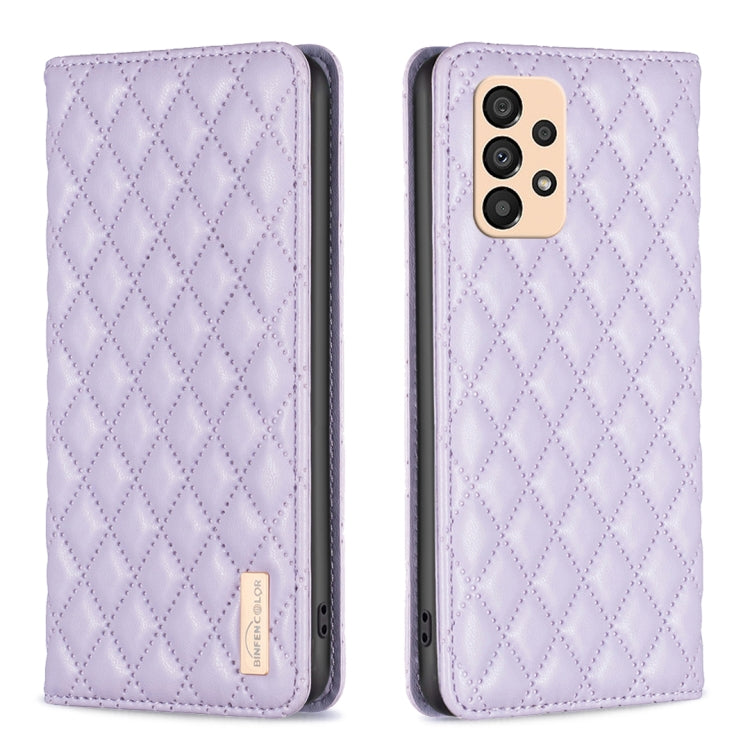 For Samsung Galaxy A33 Diamond Lattice Magnetic Leather Flip Phone Case