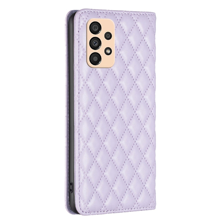 For Samsung Galaxy A33 Diamond Lattice Magnetic Leather Flip Phone Case